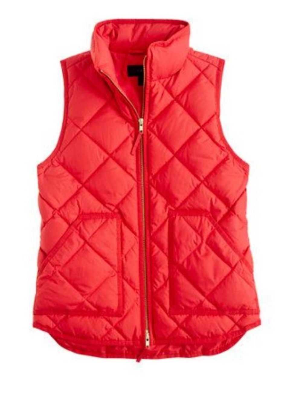J. Crew Quilted Red Zip-Front Vest Tote SZ: XS